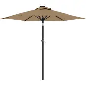 vidaXL Parasol met stalen paal 225x225x212 cm taupe