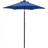 vidaXL Parasol met LED-verlichting 200x211 cm aluminium azuurblauw