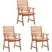 vidaXL Tuinstoelen 3 st massief acaciahout