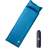 vidaXL Kampeermatras met kussen zelfopblazend 1-persoons turquoise