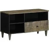 vidaXL Tv-meubel 80x33x46 cm massief mangohout zwart