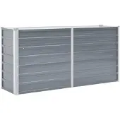 vidaXL Plantenbak verhoogd 160x40x77 cm gegalvaniseerd staal grijs