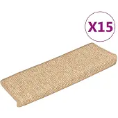 vidaXL Trapmatten 15 st 65x21x4 cm lichtbruin met rechthoekige rand