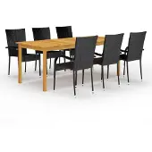 vidaXL 7-delige tuinset, zwart