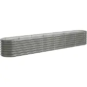 vidaXL Plantenbak 260x40x36 cm gegalvaniseerd staal grijs