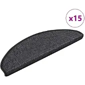 vidaXL Trapmatten zelfklevend 15st sisal-look 65x21x4cm antracietkleur