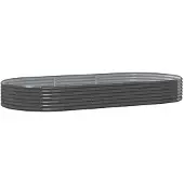 vidaXL Verhoogde tuinbak gegalvaniseerd staal 296x140x36 cm antraciet