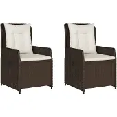 vidaXL Tuinstoelen 2 st verstelbaar poly rattan bruin