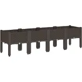 vidaXL Plantenbak met poten 160x40x42 cm polypropeen bruin