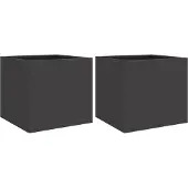 vidaXL Plantenbakken 2 st 32x30x29 cm staal zwart