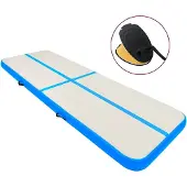 vidaXL Gymnastiekmat met pomp opblaasbaar 500x100x20 cm PVC blauw