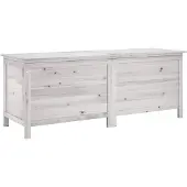 vidaXL Tuinbox 150x50x56,5 cm massief vurenhout wit