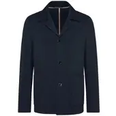Bugatti Herren Jas met overhemdkraag van elegante jersey