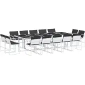 vidaXL 15-delige Tuinset met kussens textileen wit