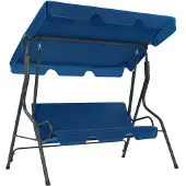 vidaXL Schommelbank 170x110x153 cm stof donkerblauw