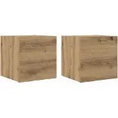 vidaXL Tv-wandmeubelen 2 st 30,5x30x30 cm artisanaal eikenkleurig
