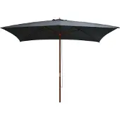 vidaXL Parasol met houten paal 200x300 cm antraciet