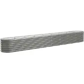 vidaXL Plantenbak 332x40x36 cm gegalvaniseerd staal grijs