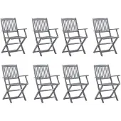 vidaXL Tuinstoelen 8 st inklapbaar massief acaciahout