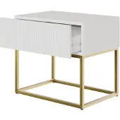 Selsey Veldio - Nachtkastje 50 cm - Wit met gouden poten