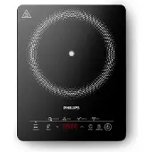 Philips Inductiekookplaat 3000-serie HD5830/90 – Losse & Draagbare Inductie Kookplaat 1 Pits – 2000W met Boostfunctie – 8 Standen & 4 Kookprogramma's – Timer & Kinderslot – Keramisch Glas – Zwart