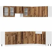 vidaXL 11-delige Keukenkastenset Lyon bewerkt hout oud houtkleurig