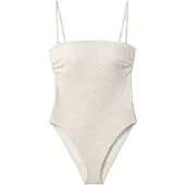 Calvin Klein Strapless One Piece Stippled Skin W Tofu Maat: M | Badpakken Outlet | Dames | Beige