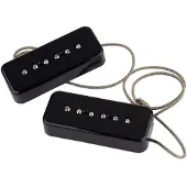 Lollar P-90 Soapbar single coil pickups, hals en brug, zwart (2 x)