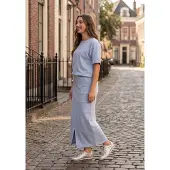 NUKUS Dames Rokken Maartje Skirt Lurex - Lichtblauw - Maat L