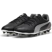Puma King Match Gras / Kunstgras Voetbalschoenen (MG) Zwart Wit Grijs