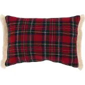 J-Line kussen Ruit Bonheur - polyester - rood/groen