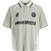 Jack & jones Junior Shirt 'Club Ribbed Football' lichtgrijs / mintgroen / zwart