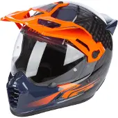 KLIM Krios Pro ECE/DOT Echo, avonturenhelm ,Carbon/Zwart/Donkerblauw/Oranje ,M