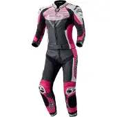 MUGENRACE Cira-SR Dames Zwart Wit Roze Geperforeerd 2-Delig Motorpak Maat 34