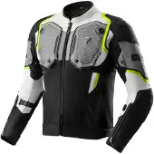 Rebelhorn Borg 2, waterdichte motorfietsjas, textiel, zwart/grijs/geel, maat 3XL