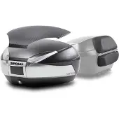 Shad SH48 Carbon & Backrest, topkoffer kit ,Zwart/Titaan/Carbon ,48 L