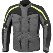 IXS GMS textieldakjas voor motorfietsen, grijs/zwart/geel, maat S