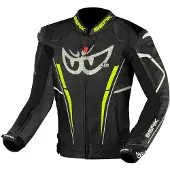 Berik Street Pro Evo Zwart Grijs Geel Leren Motorjas Maat 56