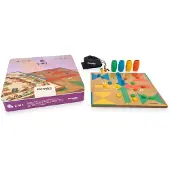 Deqube Wooden Ludo & Goose Game Metal Box Veelkleurig Kinderen