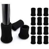 INF Gebreide stoelsokken / meubelpoten, 16-pack Black