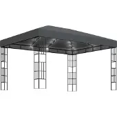 Syfax Prieel met LED-lichtslinger 3x4 m antracietkleurig