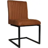 Lizzely Garden & Living SET DEAL: 6 stuks Eetkamerstoel Chester cognac microvezel eetstoel zetel