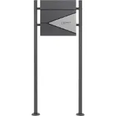 ML-Design Brievenbus 37x36,5x11 cm antraciet/houtlook staal