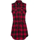 Brandit Top - Gracey Sleeveless Longshirt - XS tot 5XL - voor Vrouwen - rood-zwart | Maat 3XL