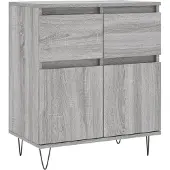 vidaXL Dressoir 60x35x70 cm bewerkt hout grijs sonoma eikenkleurig