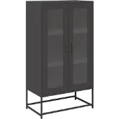 vidaXL Hoge kast 68x39x123 cm staal zwart