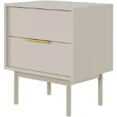 Selsey - VIVIARO - Nachtkastje met twee lades - 54 cm - Grijsbeige