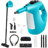 Coast stoomreiniger, 2 bar stoomdruk, 1 minuut opwarmtijd, 1400W vermogen, 400ml tank. Handheld stoomreiniger met 14 accessoires, blauw