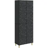 vidaXL Kast Set 2 pcs Zwart Bewerkt hout