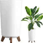 Prosperplast bloempot, diameter 195mm, hoogte 365mm, op pootjes, wit, Gracia Tubus Slim